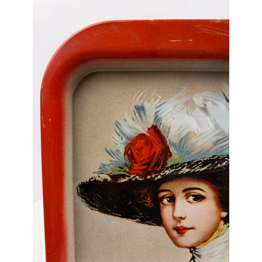 Vintage 1970s Coca-Cola Metal‎ Serving Tray Hamilton King Girl Red Advertising